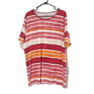 Women's Croft & Barrow 100% Cotton Classic Tee Striped Crewneck NWT